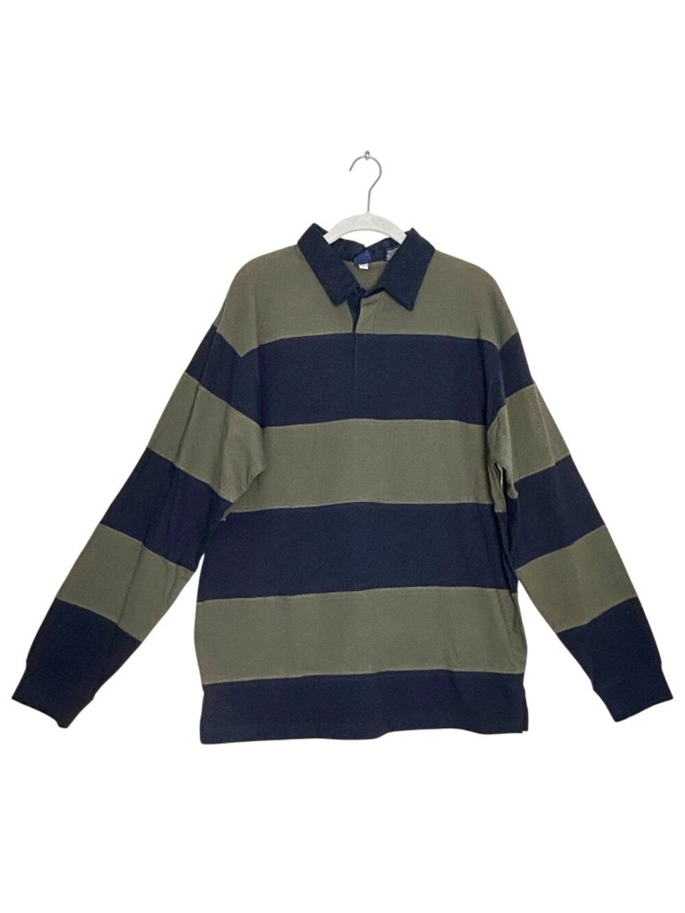 Cherokee Men's Vintage Striped Long Sleeve Rugby Shirt Polo Preppy - New